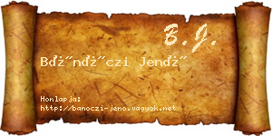 Bánóczi Jenő névjegykártya